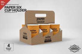 Paper Six Cup Carrier Holder Mockup In 2020 Design Mockup Free Mockup Psd Free Psd Mockups Templates
