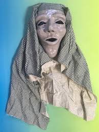 POTTERY FACE MASK Sculpture Studio Wall Art Handmade Unique Folk Art Odd  Ceramic $69.00