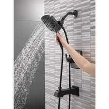 Delta Ashlyn Matte Black 2 Handle Bathtub And Shower Faucet Valve Not Included Lowes Com In 2021 Shower Faucet Modern Shower Head Aesthetic Shower Head