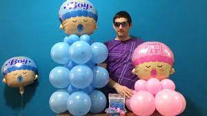 Baby Shower Balloon Decor Dollar Store Youtube Baby Shower Balloon Decorations Baby Shower Balloons Balloon Art Baby