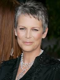 Actress Jamie Lee Curtis rocking the gray hair