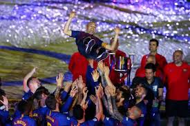 Image result for INiesta bids farewell to barca