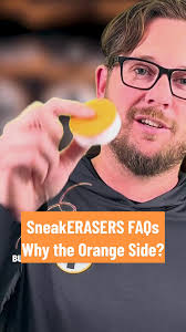 Replying to @Ray Arzate 🤔 What does the Orange Side do? SneakERASERS FAQs  #SneakERASERS from #sharktank #shoecleaner #sneakercleaner #fyp