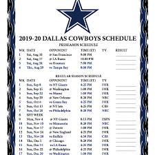 Dallas to visit tampa bay in season kickoff game. Dallas Cowboys Printable Schedule 2020 2020 Printable Nfl Schedule Dallas Cowboys Dallas Cowboys Schedule