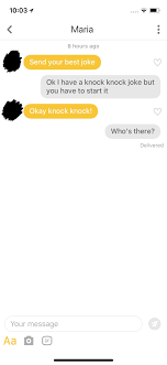 The real key is that they encourage a conversation. Definitely My Favorite Joke Tinder