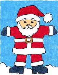 draw santa claus art projects for kids