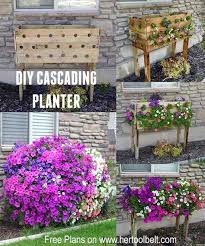 Pallet planter box for a cascading garden. Pallet Planter Box For Cascading Flowers Her Tool Belt Cascading Planter Recycled Planters Pallet Planter Box