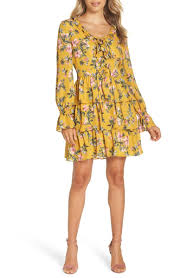 Free Shipping And Returns On Avec Les Filles Floral Ruffle Dress At Nordstrom Com A Cheery Hue Sets The Perfect Trendy Cocktail Dresses Dresses Floral Ruffle