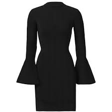 Rental Keepsake Black Bell Sleeve Sheath Dress 54 Liked On Polyvore Featuring Dresses Blac Long Sleeve Sheath Dress Flare Sleeve Dress Short Sheath Dress
