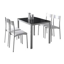 Por eso, la elección de las sillas y las mesas para esta estancia es cada vez más importante. Conjunto Mesa Negra 4 Sillas Cocina Blancas Moderno