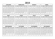 2019 Blank Yearly Calendar Template Free Printable Templates