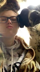 Thin and hungry dog with tracking collar near Lands Creek