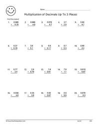 Listing out the possible decimals using the given digits. Multiplying Decimals Worksheets