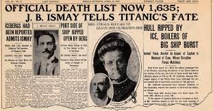 sinking of the titanic, newspaper page