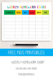 Free Printable Weekly Homework Chart Free Printables For