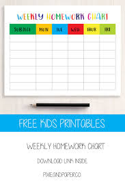 free printable weekly homework chart free printables for