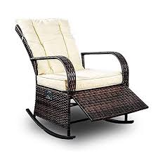 Mupater Patio Pe Rattan Wicker Rocking Chair Auto Adjusta Https Www Amazon Com Dp Wicker Rocking Chair Lounge Chair Outdoor Outdoor Wicker Rocking Chairs