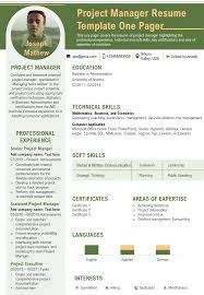 When creating your own resume there are some key elements that, if you don't get them right, you simply won't land an interview. Project Manager Resume Template One Pager Presentation Report Infographic Ppt Pdf Document Presentation Graphics Presentation Powerpoint Example Slide Templates
