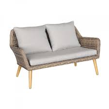 Dieses robuste untergestell verleiht dem garten sofa. Gartensofa Baltika 2 Sitzer Naturfarben Hellgrau Gartenmobel Loungemobel Eminza