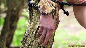 Guy Tied To Tree Gets Sucked Off By Three Babes | xHamster