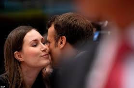 Spectacular pictures of finland's prime minister sanna marin go viral photogallery. Emmanuel Macron S Friendship With Finland S New Pm Sanna Marin Continues To Blossom At Eu Summit Daily Mail Online