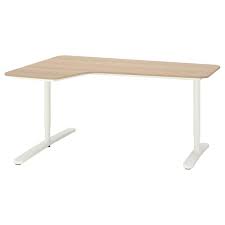 The surface of ikea corner desk is made with melamine thus making it durable and easy to clean. Bekant Corner Desk Left White Stained Oak Veneer White 63x43 1 4 Ikea