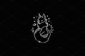 Black And White Galaxy Galaxy Fox Tattoo Illustrator Vectorized Hand Line Black White Tattoos Fox Tattoo White Tattoo