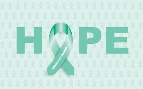 Light pink and baby blue. Ovarian Cancer Ribbon Silversurfers