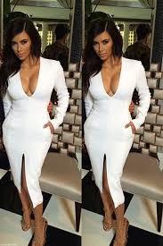 This Dress Kim Kardashian Dresses Fashion White Long Sleeve Dress