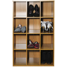 Shop shoe organization at target. Pigeon Hole 12 Pair Shoe Storage Display Media Shelves Oak Watson S On The Web Furniture Storage And Homewares