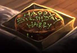 Hagrid hands harry the cake. Harry Potter S Birthday Cake From Rubeus Hagrid Harry Potter Wiki Fandom