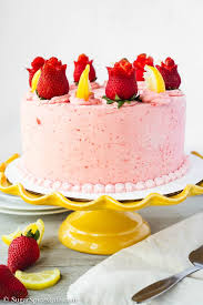 No creaming, beating or soaking of fruit required. Lemon Strawberry Cake Recipe Sugarspiceslife