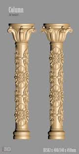 A1129 Column 3d Model For Cnc Router Pillar Design Celling Design Column Design