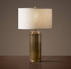 Cylindrical Column Accent Lamp Vintage Brass Dining Room Table Lamps Modern Table Lighting Brass Table Lamps