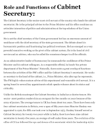Cabinet secretariat govt of india. Pdf Role And Functions Of Cabinet Secretary Shubham Srivastava Academia Edu