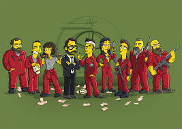Google Image Result For Https Www Xtrafondos Com Wallpapers La Casa De Papel Al Estilo Simpson 3525 Jpg In 2020 Wallpaper Art Wallpaper Pc