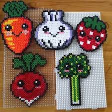 Kawaii Veggies Fruit Hama Beads By Mariefagerberg More Avec Images Perle Motifs Perles Hama Creatif