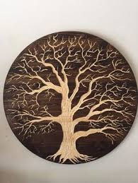 Large Oak Tree Of Life 24in Across Wood Carved Wall Art Etsy Carved Wall Art Tree Of Life Artwork Metal Tree Wall Art
