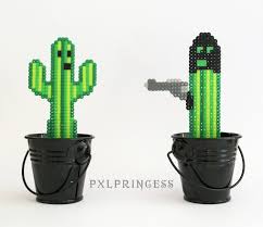 This shows you with pictures how to upcycle a tin can as a planter. Set Of Two Bandit Cactus Pixel Art Succulent Pot Hama Perler Beads Cactus Tin Pot Desktop Plant Cactus Plant Pixel Plant Perler Potted Cacti By Pxlprinces Kaktus