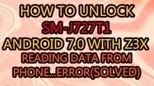 Asi mismo puede usarse si estas . How To Unlock Samsung Sm J727t1 V7 0 With Z3x Reading Data From Phone Error Solved Youtube