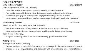 Sample Graduate Cv For Academic And Research Positions Wordvice