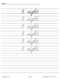 Free Cursive Handwriting Number Tracing Worksheets 1 20 Handwriting Numbers Handwriting Worksheets For Kids Cursive Handwriting