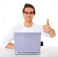 Better than any royalty free or stock photos. Smiling Young Guy Using Notebook Computer All On White Background Stock Photo Picture And Royalty Free Image Image 9779736