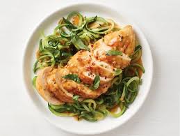 Lemon Basil Chicken With Zucchini Noodles Recipe Food Network Recipes Lemon Basil Chicken Favorite Recipes Chicken