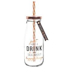 Bouteille Avec Paille En Verre H 15 Cm Drink Aparelhos De Cozinha Copos Tumbler Canecas