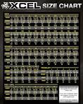 Xcel booties size chart