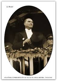 Ataturk Cumhuriyetin 10 Yil Kutlamalarinda 29 10 1933 Tarih Fotograf Resim