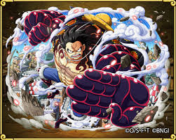Luffy coats his arm in busoshoku haki before biting into his forearm. Monkey D Luffy Gear Four Bounceman One Piece Treasure Cruise Wiki Fandom