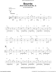 Bach Cello Suite No 3 Bwv 1009 Bourree I Sheet Music For Banjo Solo Sheet Music Digital Sheet Music Virtual Sheet Music