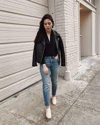 Madewell Leather Jacket Finders Keepers Blouse Levi S From Aritzia Chinese Laundry Mules Urban Outfitte Madewell Leather Jacket Clothes Outfit Inspirations